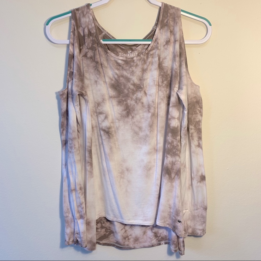 AE🦅 Off-the-Shoulder Tie-Dye LS Shirt